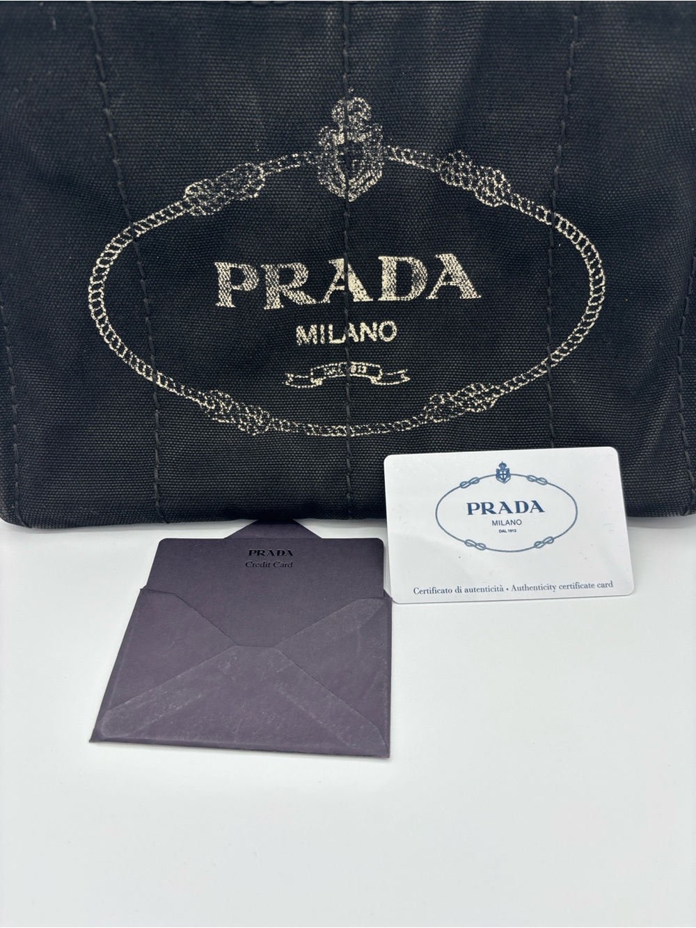Prada Canapa Black Canvas Tote - Authentic - Picture 10 of 15